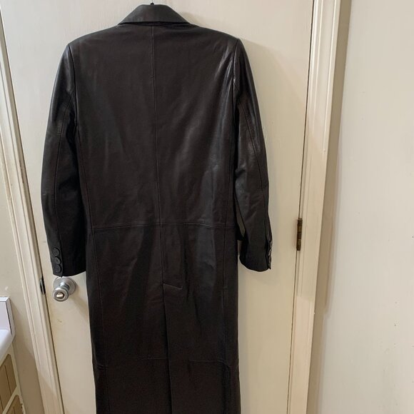 $1800 Nour Hammour Misha Leather Trench Coat Sz.34 - Picture 12 of 15